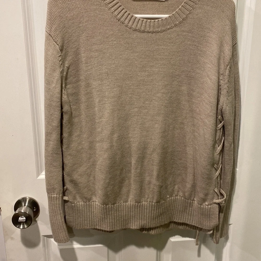 Athleta Oversized Merino Side Lace Sweater EUC
